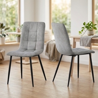 Chaise de salle à manger d'intérieur rembourrée en tissu, marque Wancheng, moderne et bon marché, avec pieds en fer, vente en gros