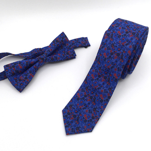 <span class=keywords><strong>Corbata</strong></span> Casual de Algodón con Estampado de Flores y Puntos Blancos para Hombre, Envío Inmediato - Product Image 3