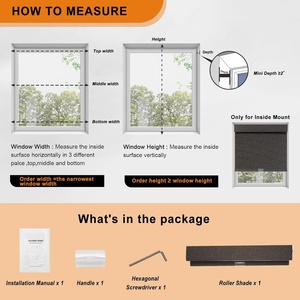 Persianas Enrollables Persilux Sin Taladro, Sin Herramientas, 100% Opacas, de Tela de Lino, Inalámbricas, Aislantes Térmicas, Tamaños Personalizados, para Ventanas del Hogar - Product Image 6