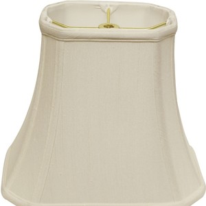 HMS lusso 16 \ "paralume a campana rettangolare inclinato bianco Shantung tessuto con stile asiatico lino cono modello per illuminazione interna - Product Image 5