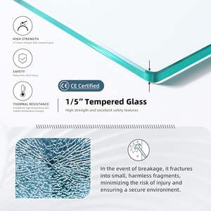 Puerta de <span class=keywords><strong>ducha</strong></span> fija personalizada OEM ODM, panel de pantalla de <span class=keywords><strong>ducha</strong></span> de vidrio templado transparente con marco de vidrio de <span class=keywords><strong>ducha</strong></span> individual - Product Image 6