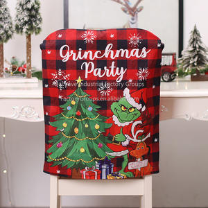 Caliente regalos de Navidad <span class=keywords><strong>Grinch</strong></span> muñeca silla cubierta Monster Green Jay Silla de comedor cubierta de dibujos animados silla <span class=keywords><strong>gorra</strong></span> - Product Image 5