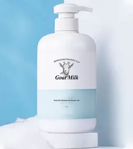 Vente chaude Lait De Chèvre Biologique Blanchissant Niacinamide Gel Douche Lotion pour Peau Sèche Caractéristique Nourrissante pour Adultes