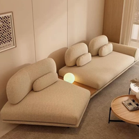 Canapé d'angle modulable Chesterfield en tissu avec option causeuse d'angle irrégulière, prêt à l'emploi pour salon