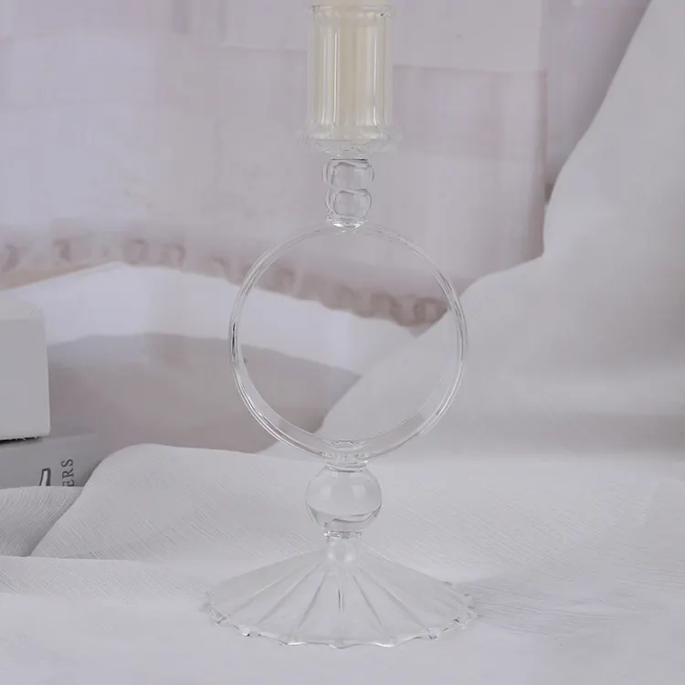 פמוט קריסטל באיכות גבוהה קישוט קישוט בית קישוט זכוכית צבעונית לחתונה
