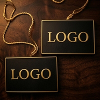 Étiquette personnalisée de luxe pour vêtements, écologique, avec cordon, durable, logo 3D en feuille d'or, attache en polyester pour chaussures
