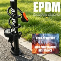 Pompe à pied BAIMEI en acier durable pour vélo avec manomètre, gonflage rapide haute pression, valve universelle, embouts multiples