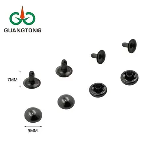 Quần Áo Phần Cứng Trang Trí 9 Mm Brass Đinh Tán Màu Đen Nấm Kim Loại Đinh Tán Cho Quần Áo