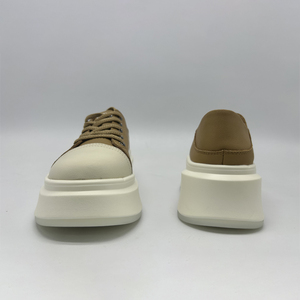 Baskets à plateforme bicolores à lacets, talon pliable, semelle épaisse, chaussures décontractées pour la marche quotidienne - Product Image 6