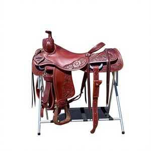 Selle d'équitation anglaise en cuir véritable marron robuste et durable BS International, respirante et confortable, avec arbre en bois SUS304 - Product Image 4