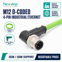 Konektor Kabel Fleksibel Custom M12 Profibus Industrial EtherCAT Ethernet X Coded D Coded 4pin 8pin D RJ45 Cat5e Cat6a