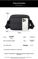 Sac à bandoulière léger et antivol en PU et polyester pour homme, style mode, luxe, résistant à l'eau, multi-poches, sac messager croisé
