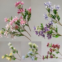 Ornement sur pied en soie artificielle Agapanthus, motif floral miniature, romantique, vibrant, pleine de vie, réaliste, doux et élégant, cadeau