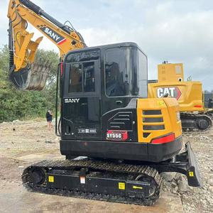 Used Sany SY55C Mini Excavator 5.8Ton Engine Euro5 Zero Tail Swing Digger For Colombia Turkey Africa Construction - Product Image 3