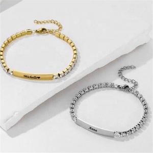 Yiwu Aceon catena a maglie <span class=keywords><strong>di</strong></span> diamanti in acciaio inossidabile gioielli da sposa per donna <span class=keywords><strong>bracciale</strong></span> personalizzato personalizzato personalizzato in pietra da Bar - Product Image 4