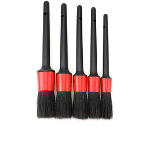 Car Detailing <b>Brush</b> Set 5-Piece Plastic Handle Black Bristles <b>For</b> Interior Vent <b>Cleaning</b> - Product Image 5