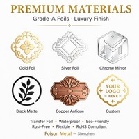 Autocollants métalliques de marque de luxe, personnalisés, dorés et argentés, texture en relief 3D, découpe de précision, étiquettes d'emballage flexibles