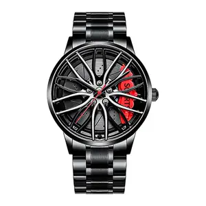 Оптовая продажа, модные спортивные мужские кварцевые часы с дизайном колес