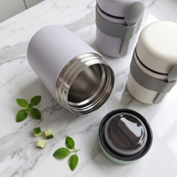 Prêt à expédier - Thermos alimentaire en acier inoxydable de 550 ml, isotherme, portable, anti-fuite, boîte à lunch thermique avec cuillère