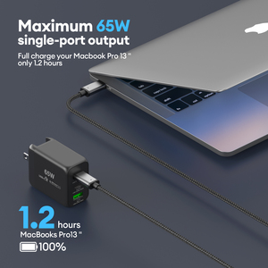 Vina PD 65W Adaptador Super Carga Rápida USB Tipo C Cargador para <span class=keywords><strong>iPhone</strong></span> 14 <span class=keywords><strong>Pro</strong></span> <span class=keywords><strong>Max</strong></span> 13 <span class=keywords><strong>12</strong></span> 11 iPad AirPods Huawei Gan Material - Product Image 2