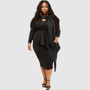 81203-MX56 Abito Premium con Fiocco Sexy in <span class=keywords><strong>4</strong></span> Colori, Taglie Forti fino a XXXXXL per Donna - Product Image 2