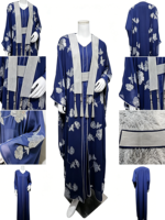Robe de mode musulmane de haute qualité pour femme, Abaya brodée, jupe ample, style Moyen-Orient Dubaï, ensemble jupe à manches chauve-souris