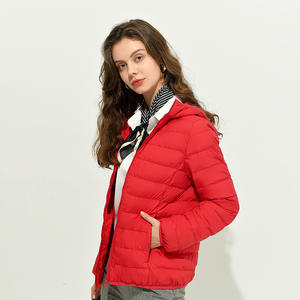 Veste d'hiver chaude pour <span class=keywords><strong>femme</strong></span>, en duvet d'<span class=keywords><strong>eider</strong></span>, rembourrage en duvet de canard, nylon, à capuche, pliable - Product Image 3