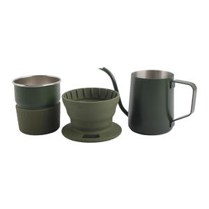 Ensemble de tasses à filtre en silicone pliable, ensemble de filtre à café en acier inoxydable 304 pour le camping - Product Image 2