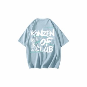 T-shirt KONZEN Space Basic à motif <span class=keywords><strong>petit</strong></span> ours et lettres imprimées, style japonais, col rond, coupe ample, épaules tombantes, en pur coton - Product Image 5