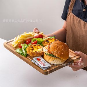 Wooden Square Serving <b>Tray</b> For Steaks <b>Snacks</b> Party Platter Durable Residential Use - Product Image 2