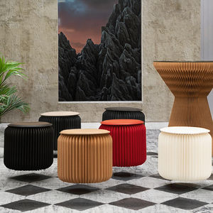 Ihpaper H28cm <span class=keywords><strong>Tabouret</strong></span> pliant en <span class=keywords><strong>carton</strong></span> avec coussin rond, mobilier d'intérieur pour hôtel, chambre et entrée - Product Image 3