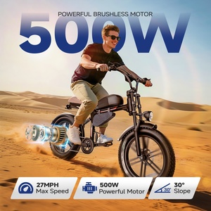 จักรยานไฟฟ้ารุ่น Retro Fat Tire 36V 500W มอเตอร์ ขับเคลื่อนบนหิมะและทรายได้ ความเร็ว 20 กม./ชม. เป็นมิตรกับสิ่งแวดล้อม สำหรับผู้ใหญ่ รุ่น BK20 ยาง Fat Tires เหมาะสำหรับหิมะและทราย - Product Image 5
