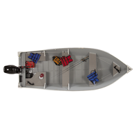 Bateau de pêche léger en aluminium de 16 pieds, coque en V, écologique, pour 6 personnes, moteur hors-bord de 20 CV, durable, stable, lac, rivière