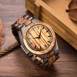 WW01B Cheap Engraved Handmade Oem Custom Logo Black Sandalwood Blank Wrist <b>Wood</b> <b>Watch</b> for Men Ebony Wholesale Manufacturer - Product Image 4