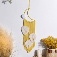 Attrape-rêve en macramé avec hibou et lune, décor de salle Boho, pour filles, vente en gros, macramé mural, attrape-rêve