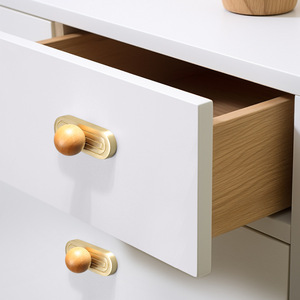 Manija dorada para puerta de armario, tirador simétrico de nogal para puerta de gabinete, herrajes para entrada, cocina y vestidor - Product Image 2