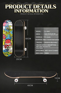 Planche de skateboard Ruidongle en érable à double courbure <span class=keywords><strong>tout</strong></span>-<span class=keywords><strong>terrain</strong></span> avec roues silencieuses en PU pour adultes - Vente en gros - Product Image 2