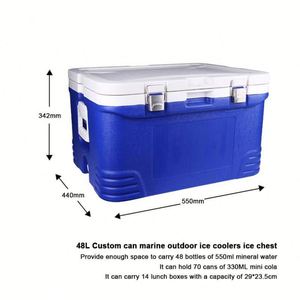 Hot Sale Multifunction <b>Drinking</b> Insulated <b>Cooler</b> Box with Lock 48L Outdoor Camping Picnic Fish Box <b>Cooler</b> - Product Image 3