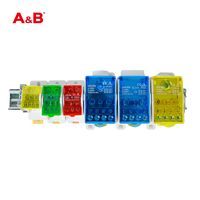 Barre omnibus industrielle UKK pour rail DIN, 31A 1000V, bornier à vis en laiton, bloc de distribution d'alimentation