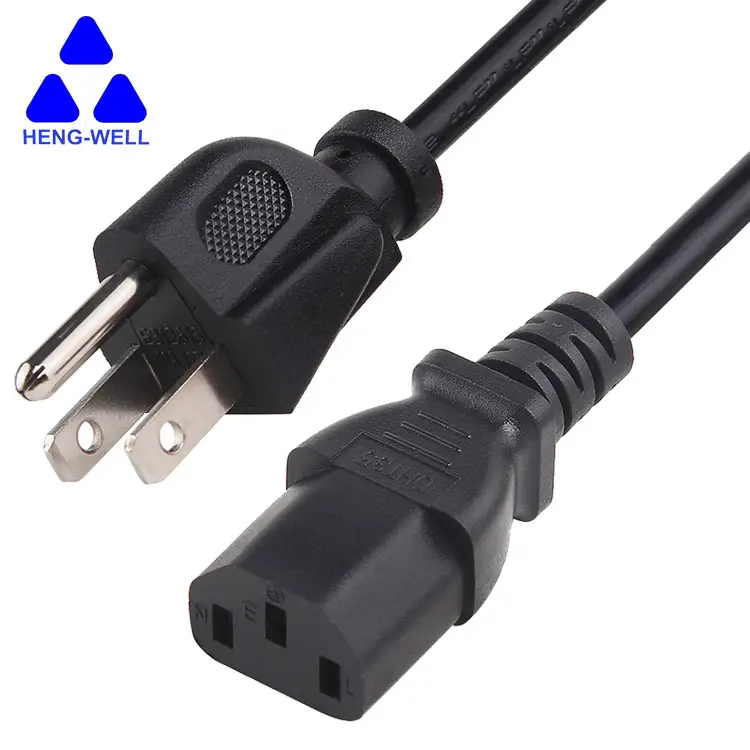 Heng-Well UL Certificate 2 3 Pin Computer Power Cable IEC C13 PC Supply Power Cords