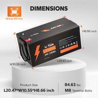 LiTime 24V 230Ah Deep Cycle LiFePO4 Lithium Trolling Moteur Batterie Durable et Étanche US EU AU JP CA Stock