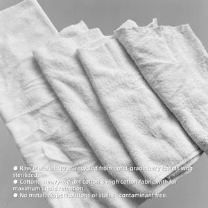 Chiffons en coton pur à absorption supérieure, blancs, pour le nettoyage industriel et l'élimination de l'huile - Product Image 4