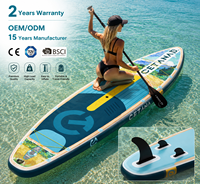 Planche de paddle gonflable extra large 11'6"x35"x6'' avec capacité de 450 LBS, stable, idéale pour la pêche, le yoga, les excursions et le surf