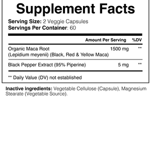 Suplemento de hierbas OEM Cápsulas de raíz de Maca orgánica para hombres Aumentar los niveles de energía Estamina Soporte inmunológico Cápsulas de Maca - Product Image 2