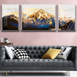 Set <span class=keywords><strong>di</strong></span> 3 Gold Mountain Abstract Wall Art - Modern Canvas Wall Decor soggiorno Office Painting Decoration landscape - Product Image 5