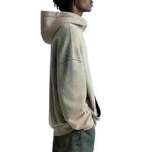 Sweat-shirts à capuche surdimensionnés en coton 100% délavé à l'acide, nouvelle arrivée personnalisée, design unique pour hommes - Product Image 3
