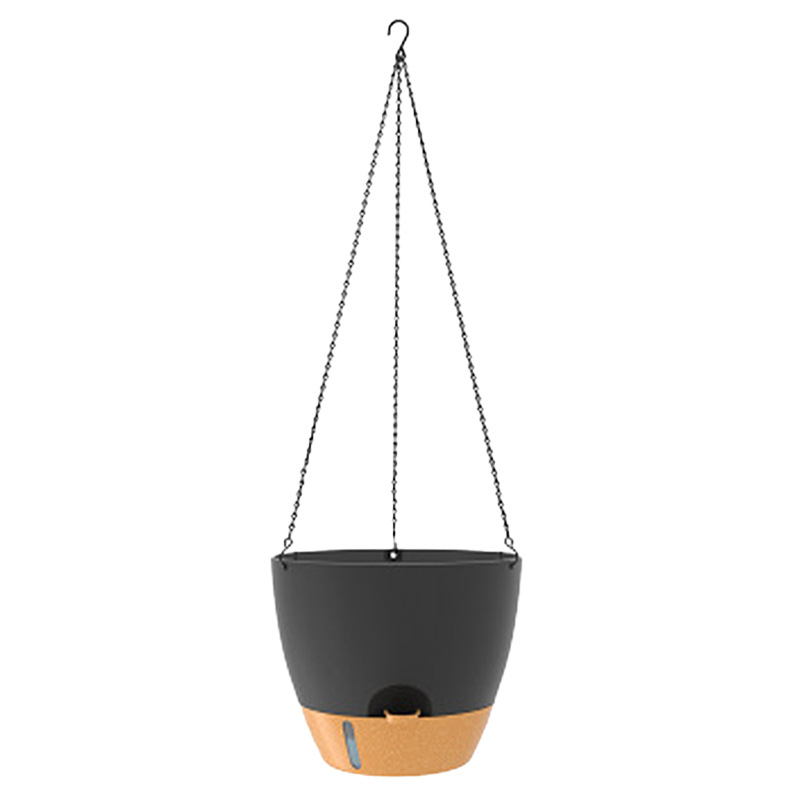 Black-brown + iron chain pendant