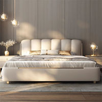 Ensemble cadre de lit King Size minimaliste moderne et populaire Lit moderne de luxe Lit Queen en cuir souple pour meubles de chambre à coucher