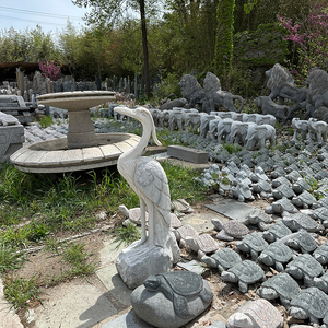 Vente en gros de statue en pierre de grue sculptée à la main de style moderne sculpture d'oiseau animal extérieur pour ornements de jardin - Product Image 6