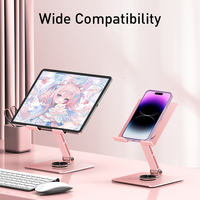 Support de tablette pour ordinateur de bureau, rotation à 360°, support pliable pour tablette, compatible avec iPad iPhone 18 Duo